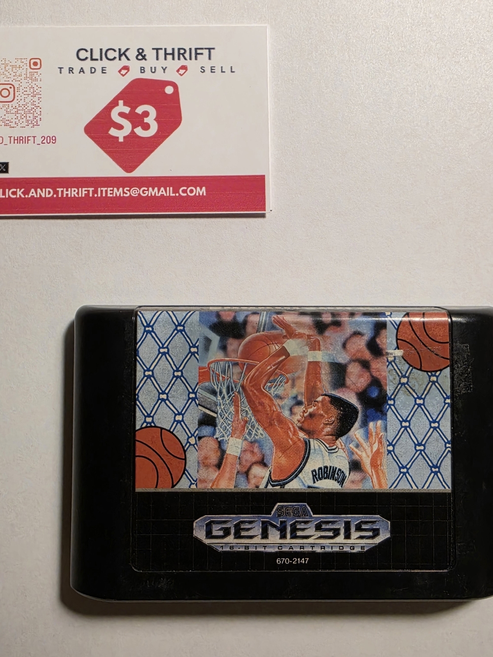 Sega Genesis David Robinson Supreme Court 1992 Game Only